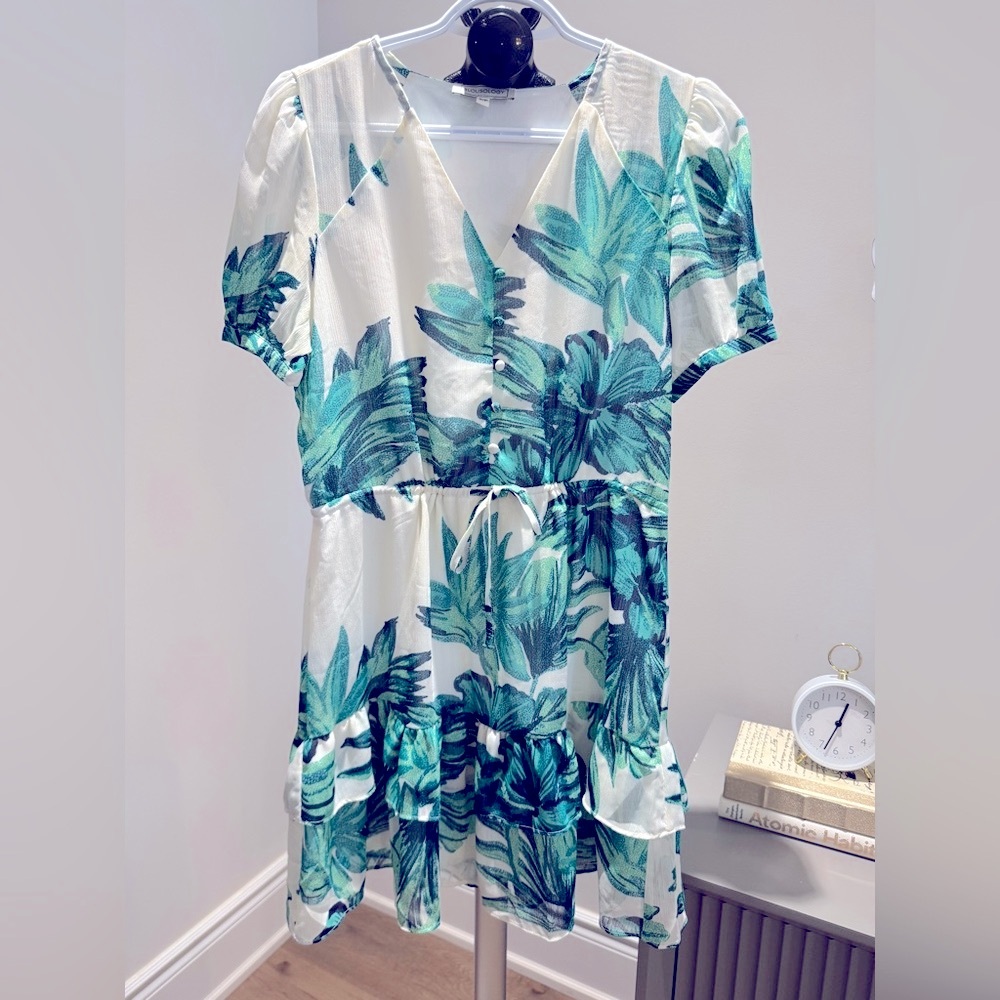 Tropical Leaf Print Dress
